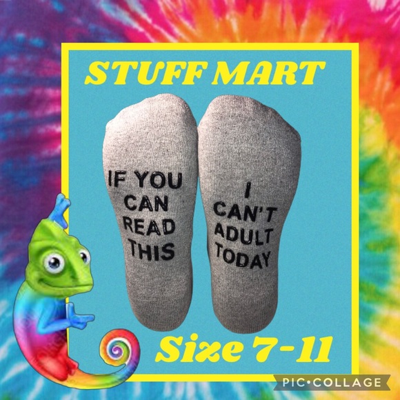 3/$25 MENS QUOTE SAYINGS SOCKS IF YOU CAN READ THIS I CANT ADULT TODAY S… - Picture 9 of 10